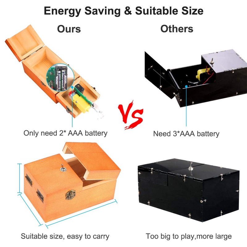 Calary Useless Box Turns Itself Off In Wooden Storage Box Alone Machine Fully Assembled in Box Gifts for Adults and Children - Image 3
